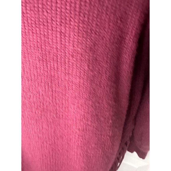 Greige Womens Burgundy Knit Turtleneck Sweater With Fringe Hem - XL NWT - Picture 8 of 10